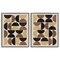 Stupell Industries Midcentury Geometric Semicircles 2 pc Framed Giclee Wall Art Set Design by Nina Blue